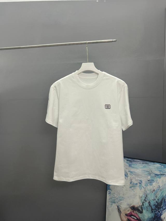 P70 Valentno embroidered 2025 Spring/Summer classic crew neck short-sleeved T-sh