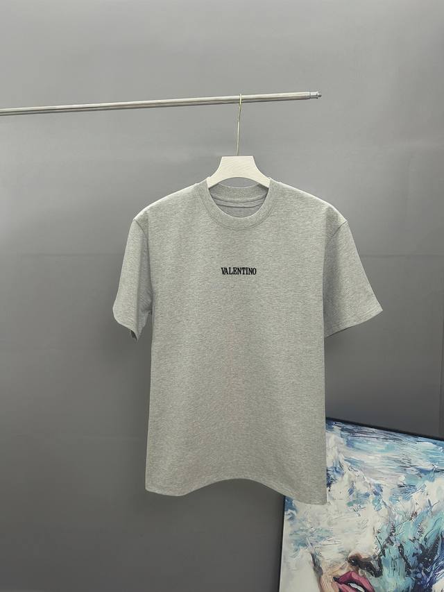 P70 Valentno embroidered 2025 Spring/Summer classic crew neck short-sleeved T-sh