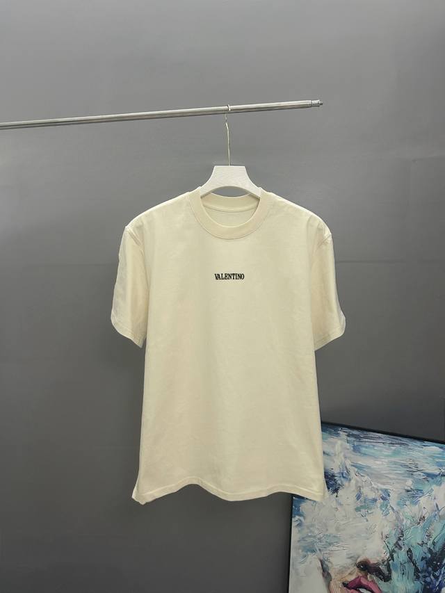 P70 Valentno embroidered 2025 Spring/Summer classic crew neck short-sleeved T-sh