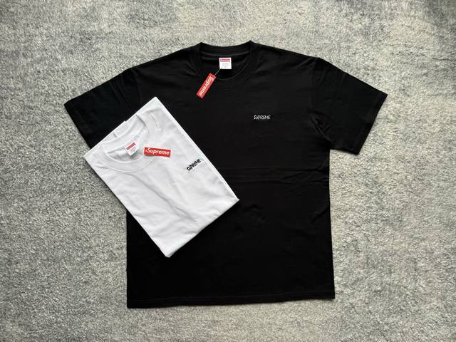 Su230#P50 Supreme Fw25 Week16 Washed SS Top Embroidered Logo Short-Sleeve T-Shir