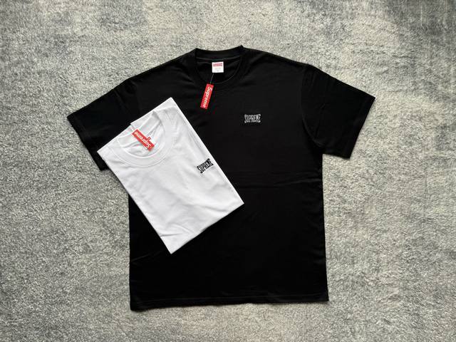 Su226#P50 Supreme Fw25 Week16 Washed SS Top Embroidered Logo Short-Sleeve T-Shir