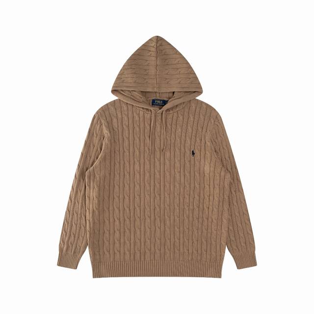 130#R84 Ralph Lauren Six-Color Classic Hooded Cable Knit Pullover Sweater . Feat