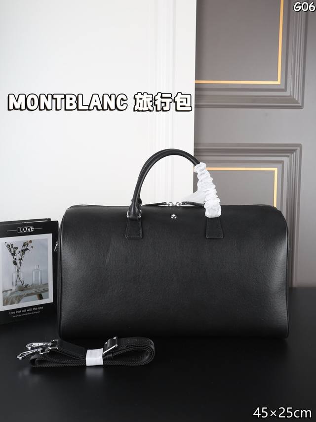 头层牛皮P490 Montblanc万宝龙 旅行包 单肩包 旅行袋 手提包 旅途中的绅士艺术 这不仅仅是一个旅行包 它是你旅途中的默契伴侣 能装载下你的行囊 更