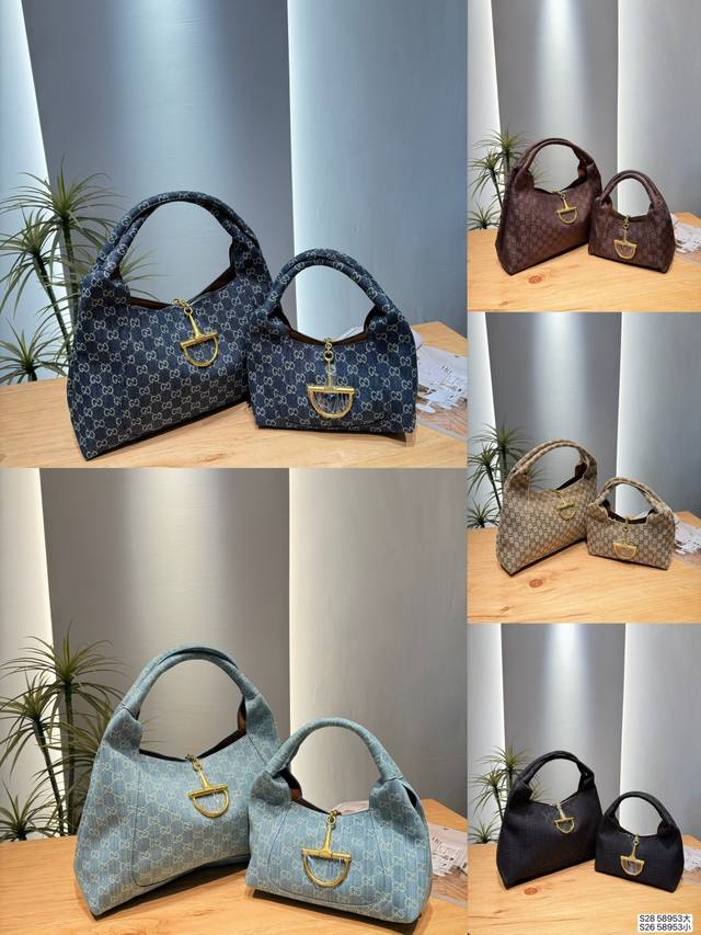 大号P300 小号P290 酷奇Gucci Gg丹宁托特包 Gucci Gg丹宁托特包，经典Gg Supreme帆布+金属马衔扣，复古又时髦！深蓝丹宁布料，耐磨