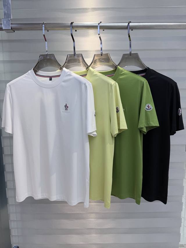 Yqx P230 New Moncler Mocha Cotton Embroidered Label T-Shirt. Classic and timeles Yqx P230 New Moncler Mocha Cotton Embroidered Label T-Shirt. Classic and timeles
