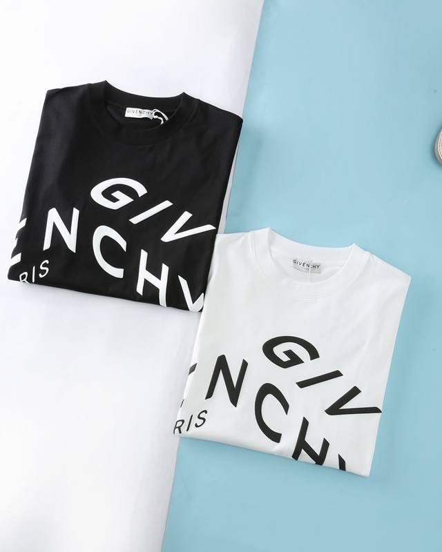 210 Giv** 26Ss Spring/Summer New Plain Knit Cotton Crew Neck Short-Sleeve T-Shir