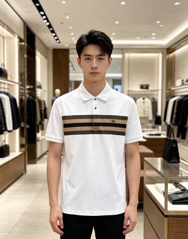 P260 Ferragamo 2026Ss Summer New Logo Men's Polo Shirt! A classic business men's