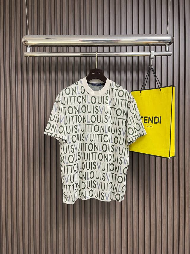 P220Lv All-over letter print short-sleeved T-shirt, made of imported high-count