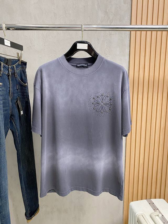 180 Chrome Hearts Loose Fit 2026 New Washed Heavy-Duty Retro Short-Sleeve T-Shir