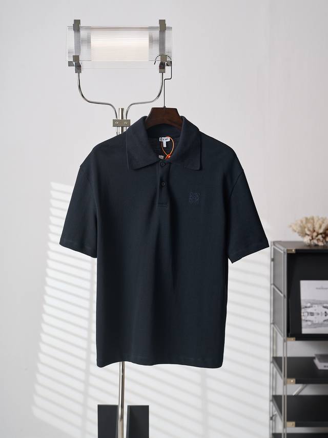 180 Actual item display: Loewe Anagram Embroidered Short-Sleeve Polo Shirt. Avai