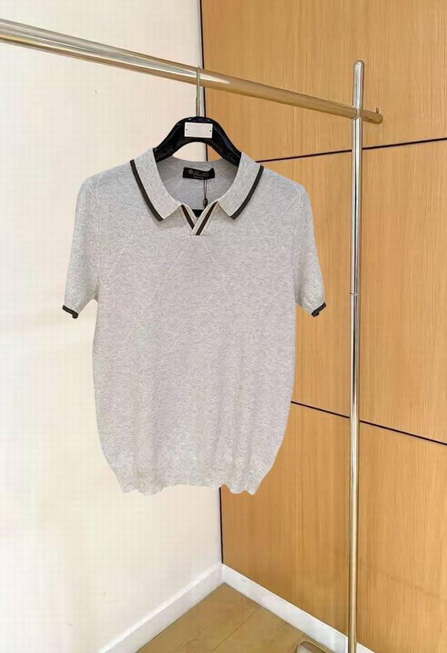 P220 Lp New Old Money Style Knitted Short-Sleeve T-Shirt, same style as the offi