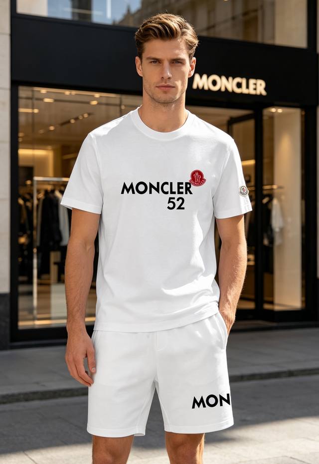 T-shirt 210, Shorts 210 Moncler 26S Summer New Style Five-Point Shorts. Unisex d T-shirt 210, Shorts 210 Moncler 26S Summer New Style Five-Point Shorts. Unisex d
