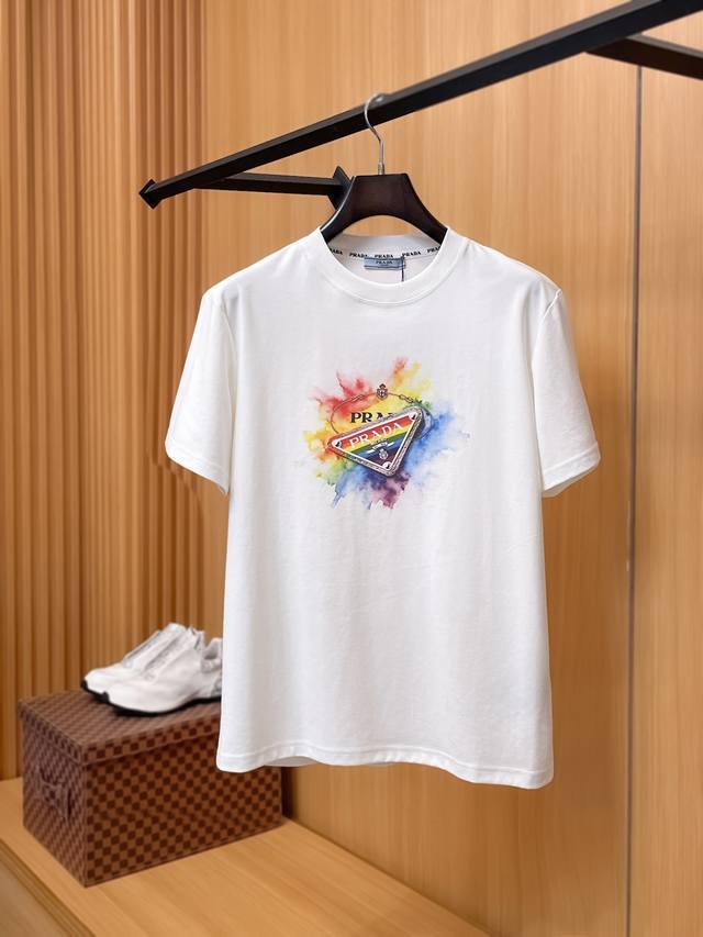 P160 Prada 2026 Summer New Arrival Unisex Short-Sleeve T-Shirt! Custom-made pure