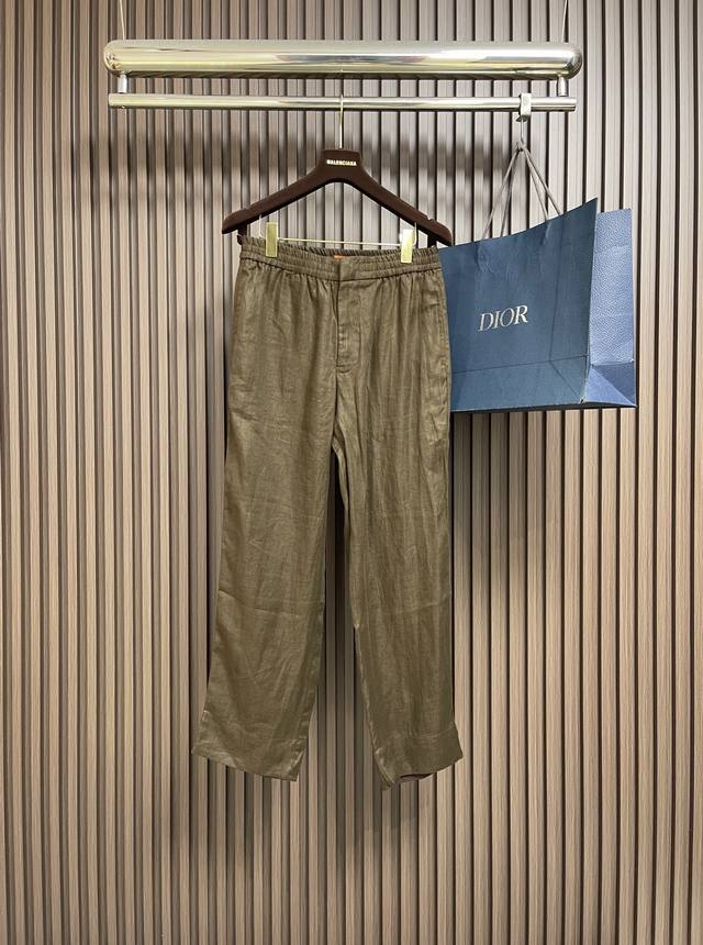 P400Zegna 2026Ss Summer New Arrival: Solid Color Linen Trousers. Classic linen s P400Zegna 2026Ss Summer New Arrival: Solid Color Linen Trousers. Classic linen s