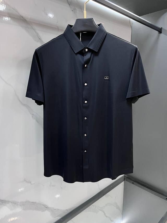 P230 Ferragamo 2026Ss New Collared Short-Sleeve Shirt, Custom Top-Grade Cool Spa
