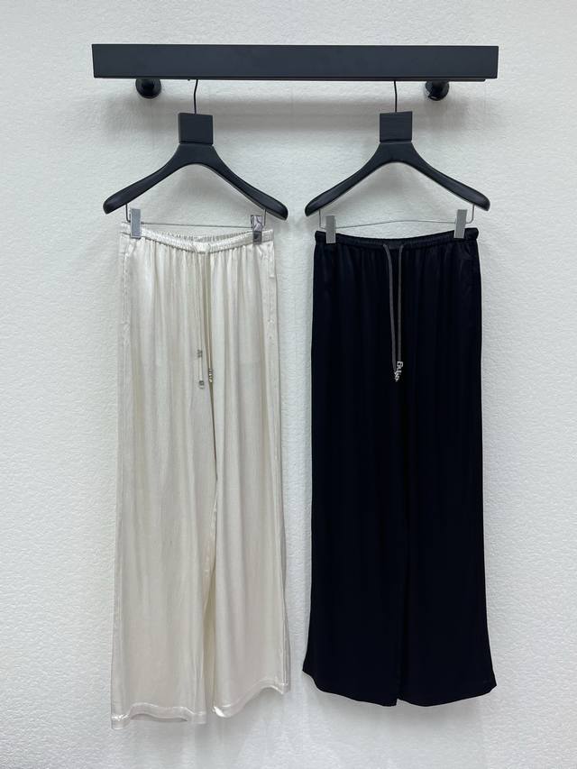 P240 Alexander Wan*26 Summer New Drawstring Wide-Leg Casual Pants High-waisted L