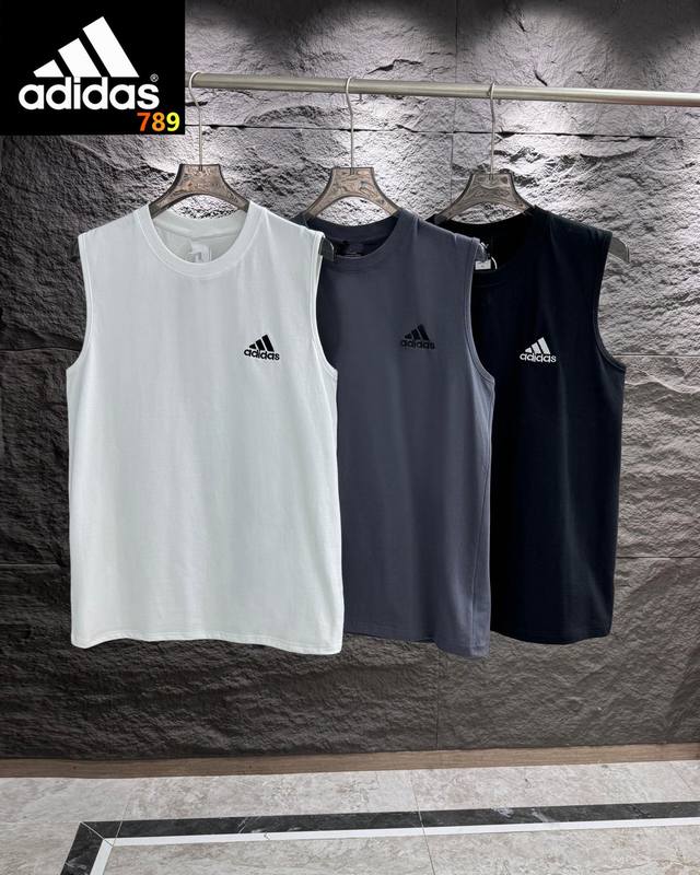 P120 Adidas Logo High-Knit Three-Color Short-Sleeve Vest - New Arrival! Made wit