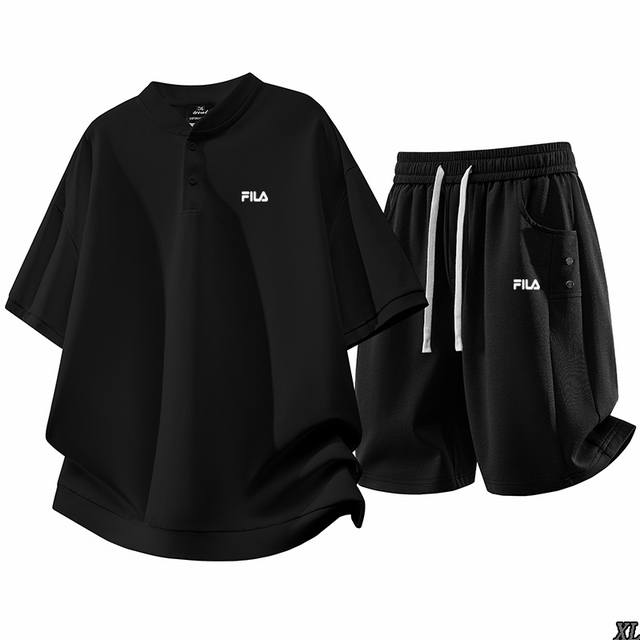 P190 Fila Exclusive Real Shot New Summer High-Quality Crew Neck Short-Sleeve and