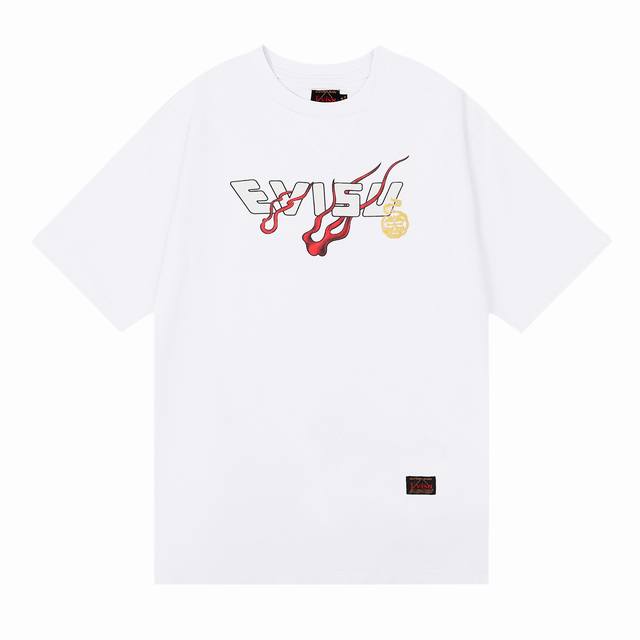 200 High-quality Evisu short-sleeved shirt with embroidered dragon and sea god m