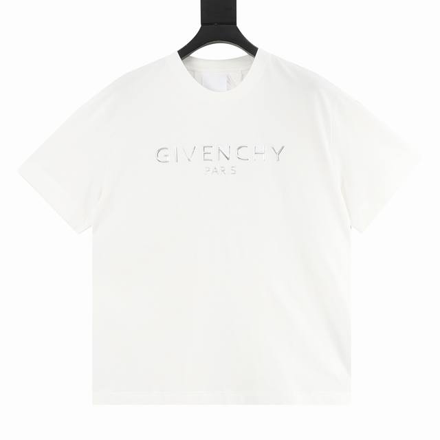 160 Givenchy Classic Liquid Metal Embossed Letter Short-Sleeve T-Shirt Sizes Xs-