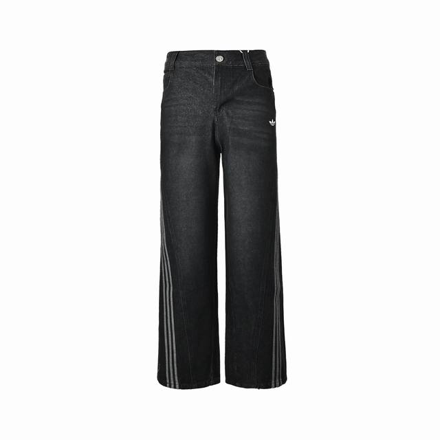 290 Adidas Originals Embroidered Webbing Jeans Washed distressed denim fabric, f