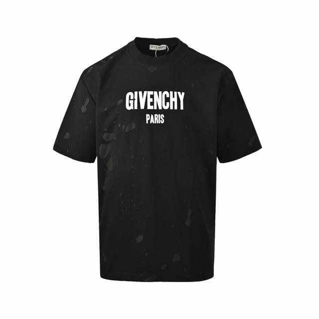 170 Givenchy Distressed Letter Print Short-Sleeve T-Shirt. Made with Conley digi
