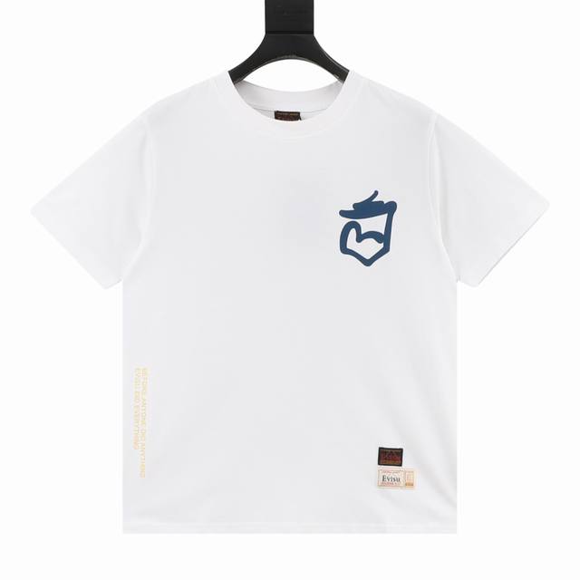 140 Evisu Seagull Pocket and Logo Graffiti Print T-Shirt Inspired by street cult