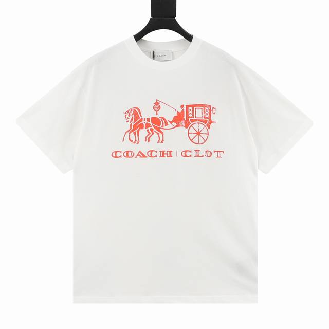 140 Clot X Coach 蒄驰 马车图案字母短袖T恤 26Ss马年联名 面料：采用高定超重磅全棉双纱紧密新疆棉 搭配2*2索罗娜罗纹 布面干净 布纹清晰