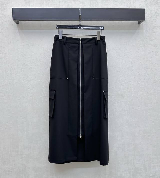 Prad*2026 New Arrival: Workwear Style Zippered Slit Skirt, Custom Made with Impo