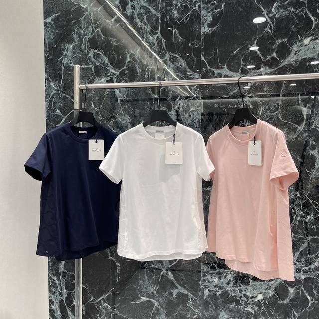 P210 Moncler 26 Summer New Short-Sleeve T-Shirt. Simple round neck + straight sh