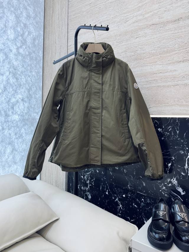 P680M2364# New Jacket Monkie Drawstring Long Sleeve Zipper Jacket Black Military