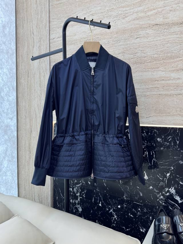 P550M2144# New Jacket Mon Moncler Drawstring Ruffle Skirt Long Sleeve Zipper Jac