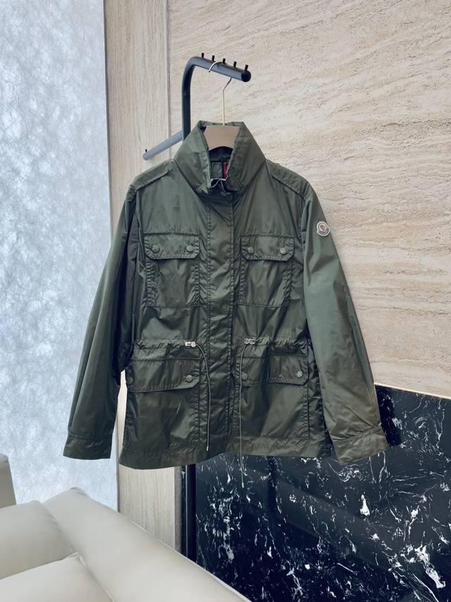 P510M2331# New Jacket Mon Slimming Stand Collar Short Jacket Black Army Green Si
