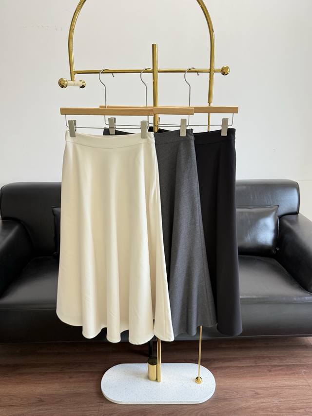 P320 Theory High-Waisted Midi Skirt. Made of wool and mulberry silk! A modern, m