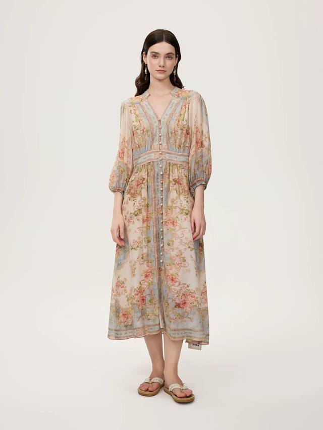 P280 Original high-quality women's dress with packaging Summer elegant floral pr