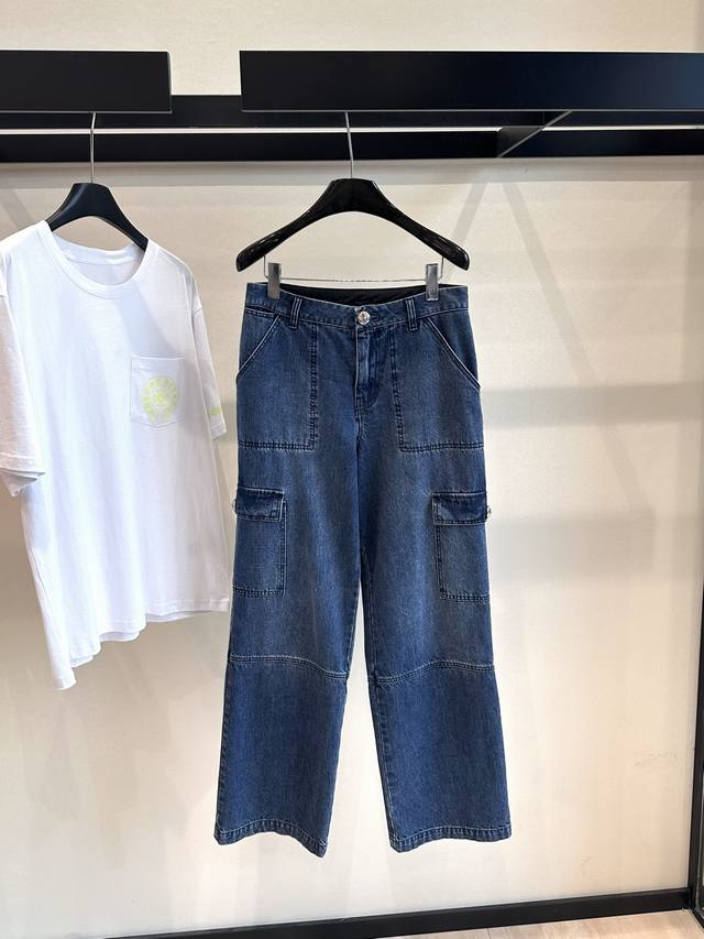 P430 2026Ss Spring/Summer New Chrome Hearts Denim Cargo Pants, American retro st