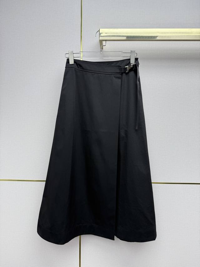 P340 Dio* 26Ss New Side-Button Midi Skirt with Panel Skirt Hem - Super Chic and