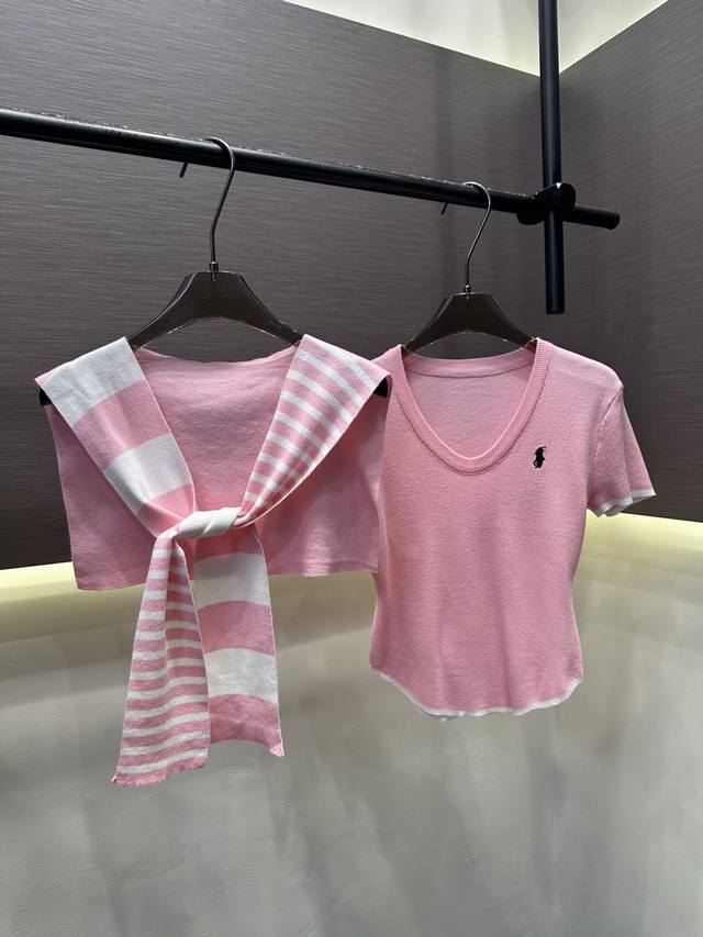 New Arrival 80 Style No.: 22271 Ralph Pony U-neck Knitted Short-sleeved Shawl Tw