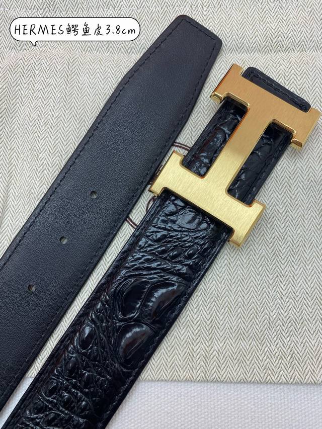Hermes 1.5-inch alligator bone leather new model, exquisitely crafted with stain