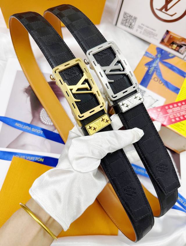 Belt: Louis Vuitton Automatic Buckle - P200 Belt: Top-grade original replica. 10