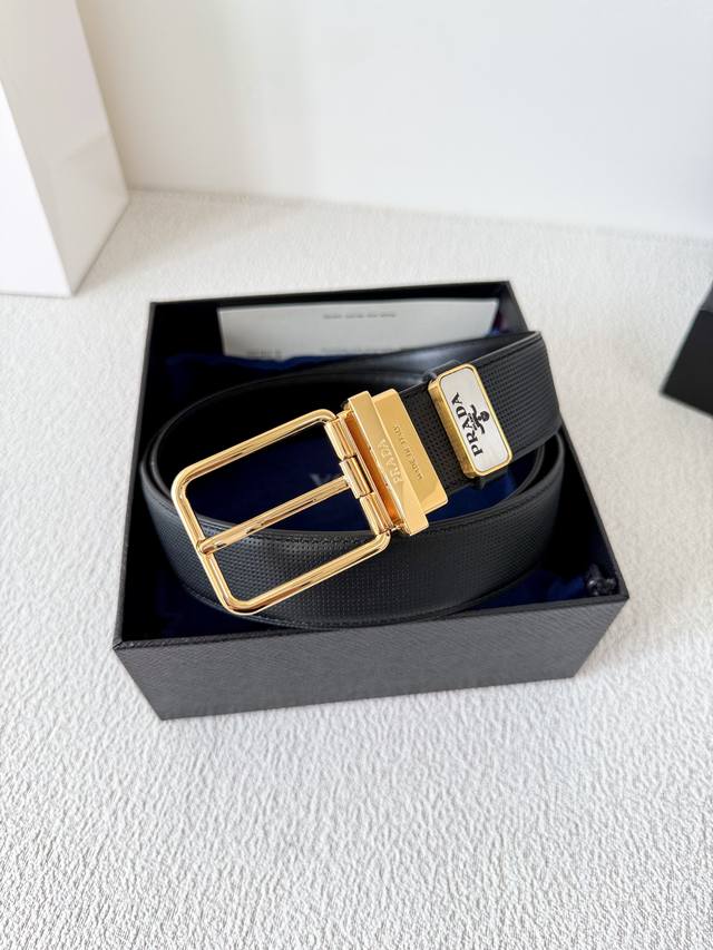 Product Name: Prada Belt, Original P210 Model: Pin buckle, original classic rota