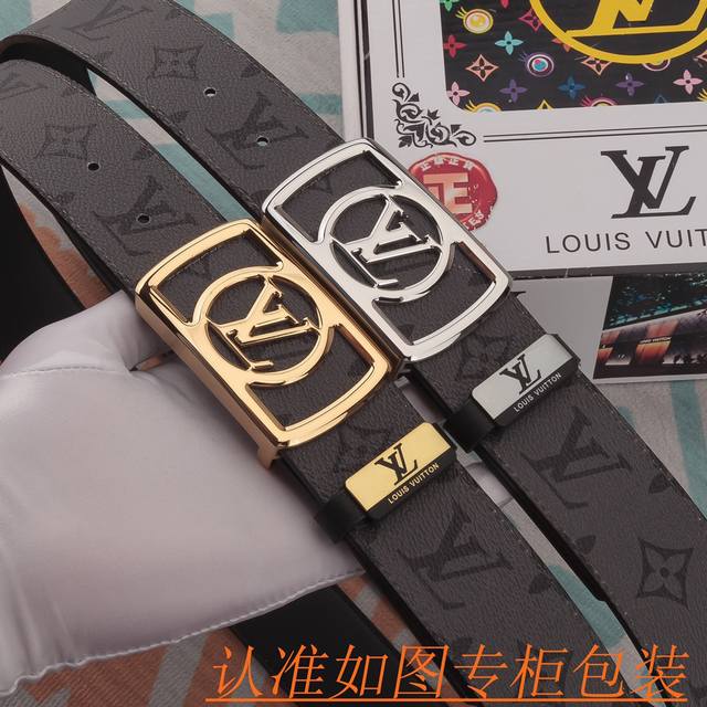 Belt: Louis Vuitton Original Leather Belt P210 Men's Belt: 100% top-grain cowhid