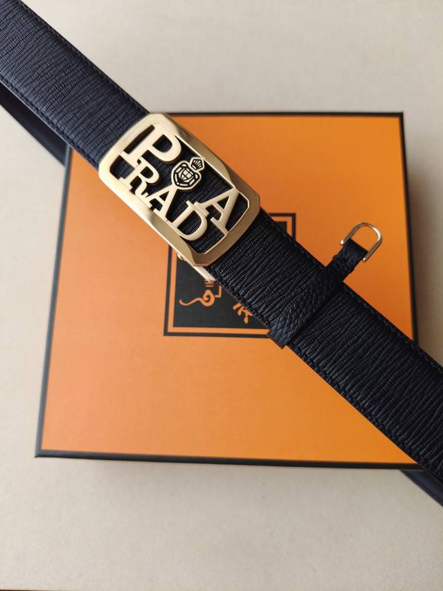 Brand: Prada P200 Size: 34mm wide authentic size Hardware: High-quality buckle,