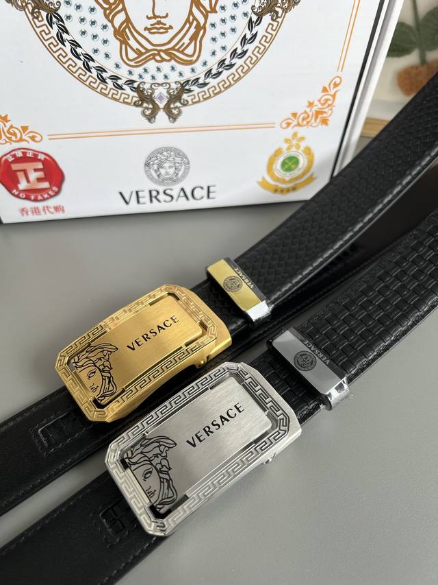 Product Name: Versace Original Automatic Buckle P210 Material: 100% top-grain co Product Name: Versace Original Automatic Buckle P210 Material: 100% top-grain co