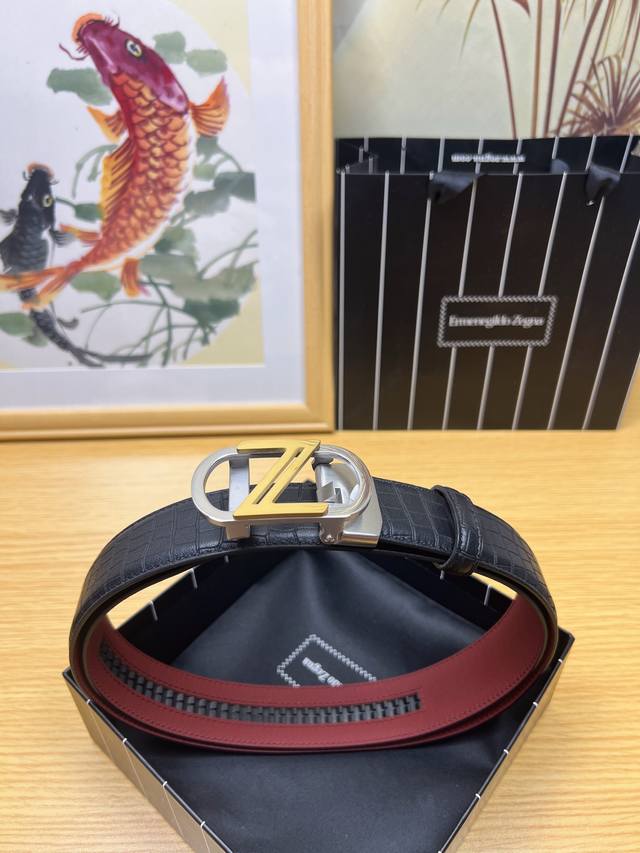 Product Name: Zegna Ermenegiido Zelma Automatic Belt P210 Model: Pure steel auto