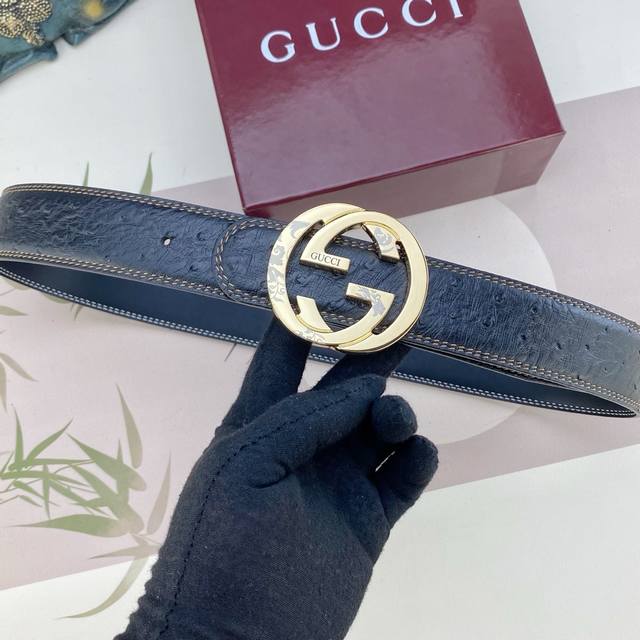 Gucci Specialty Leather Belt Series, original factory hardware, high-quality sta