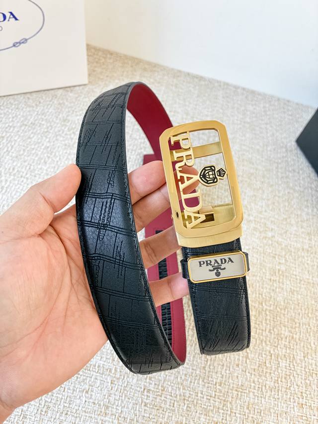 Product Name: Prada Automatic Belt P220 Model: Automatic belt, classic pure stee