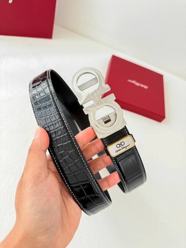 Product Name: Ferragamo Automatic Belt P210 Model: Automatic buckle, pure steel