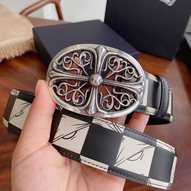 Chrome Hearts Belt. Features Guardian brass hardware plated with 925 sterling si