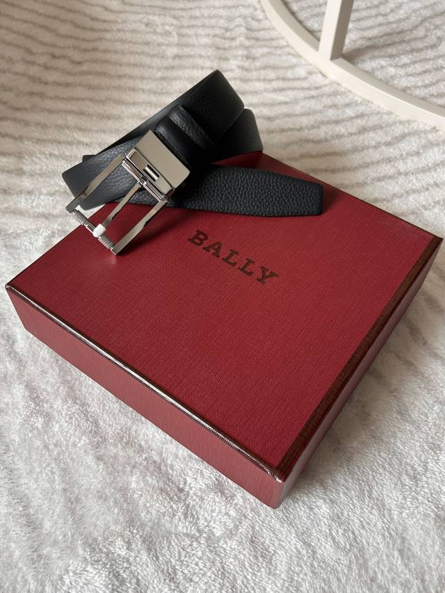 210 Bally Men's Reversible Casual/Business Belt, 3.5cm Wide, Made of Imported To